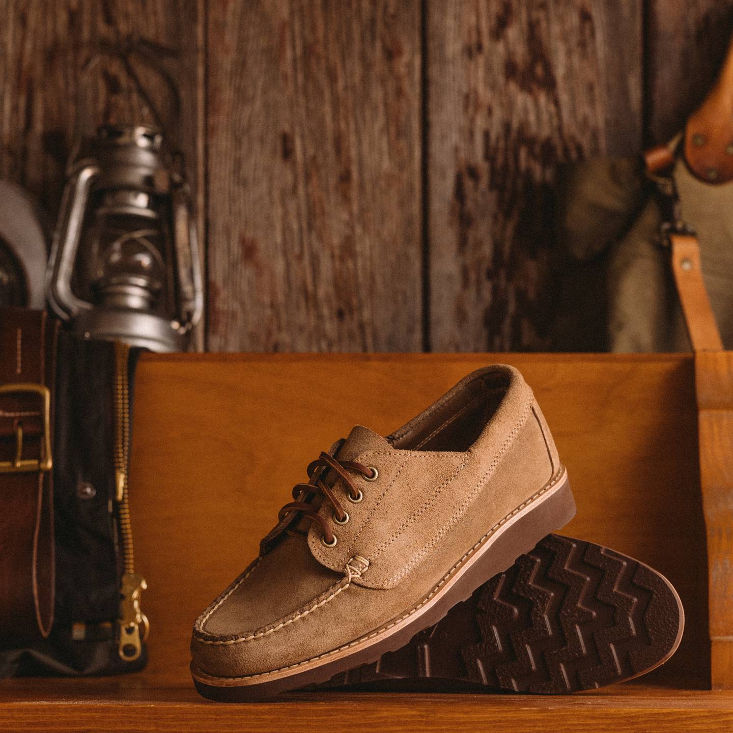 Natural Chromexcel Roughout Trail Oxford - Detail Image Two