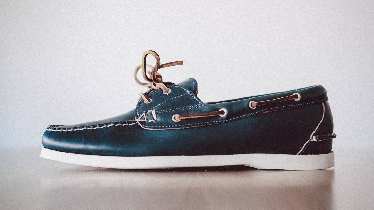 Navy Chromexcel Boat Shoe - Detail Image Three