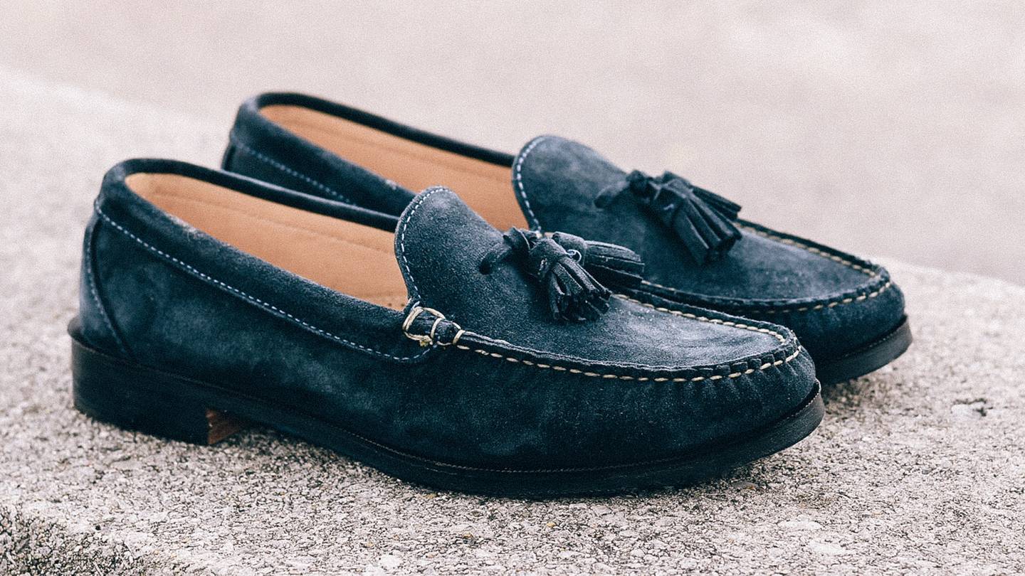 Navy Janus Suede Tassel Loafer - Detail Image Three