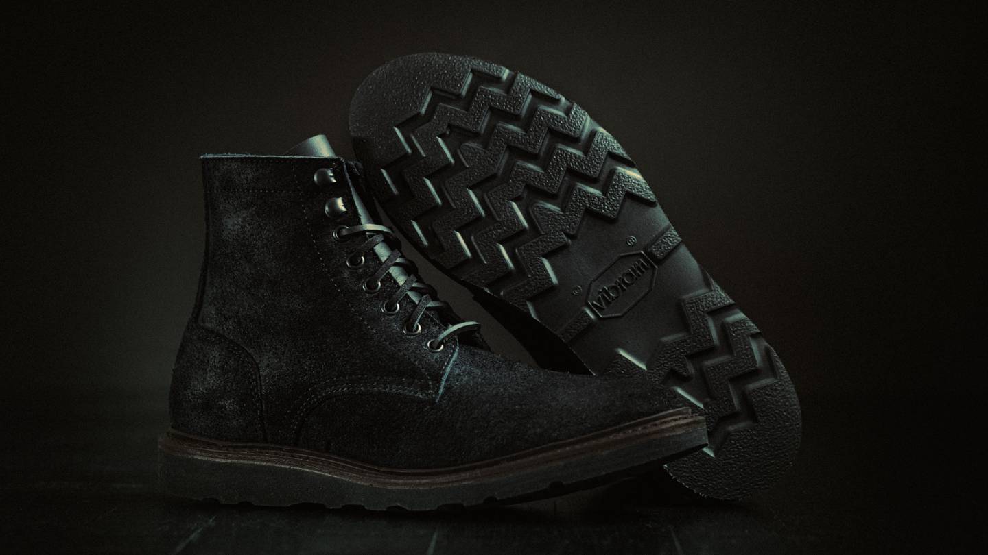 Black Oil Tan Roughout Trench Boot - Detail Image Three