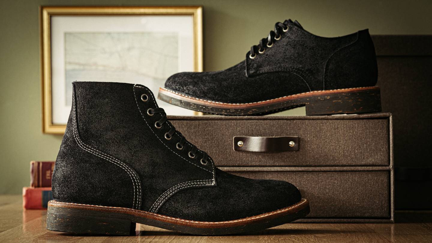 Black Oil Tan Roughout Trench Oxford - Detail Image Three