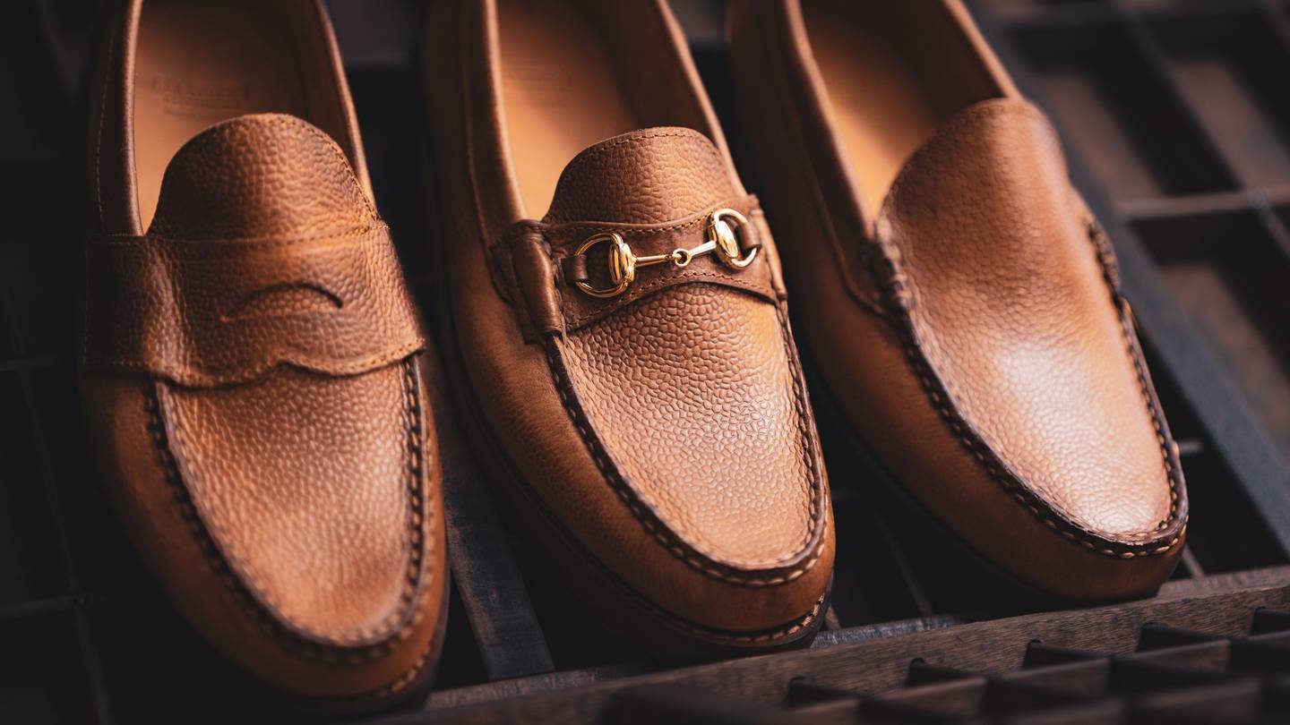 Natural Scotch Grain Chromexcel Lug Penny Moc - Detail Image Three