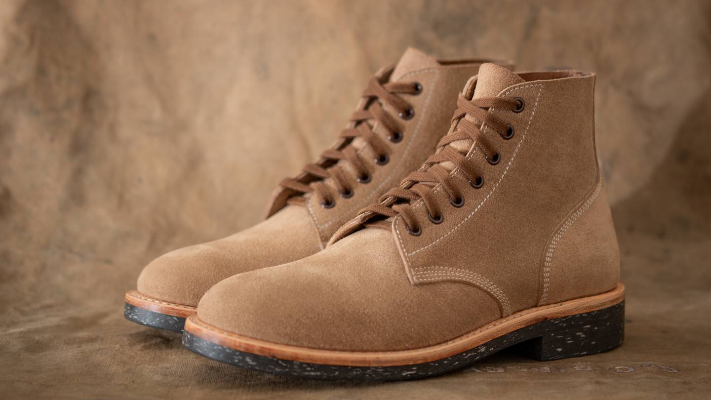 Natural Chromexcel Roughout U.S.N. Field Shoe (N-1) - Detail Image Three