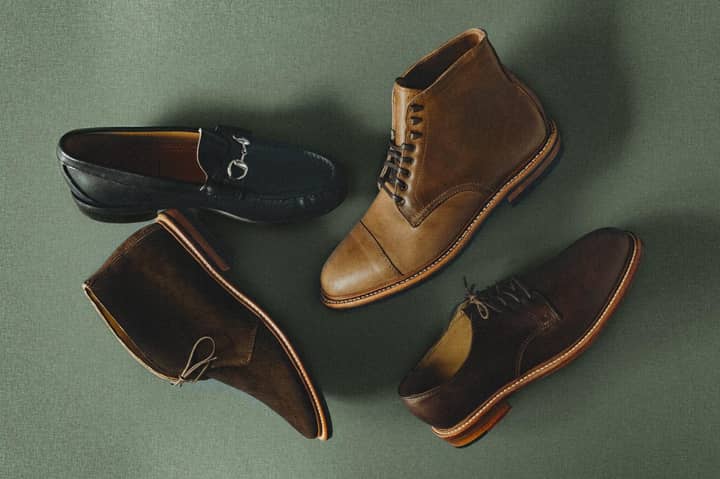 An assortment of Oak Street Bootmakers shoes and boots